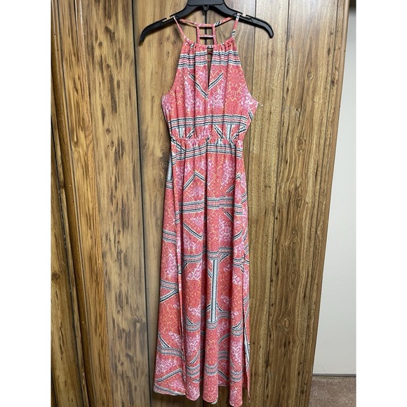 MINKPINK Dresses & Skirts - MinkPink Eastern Aztec Pink Black Print Maxi Dress XS elastic waist